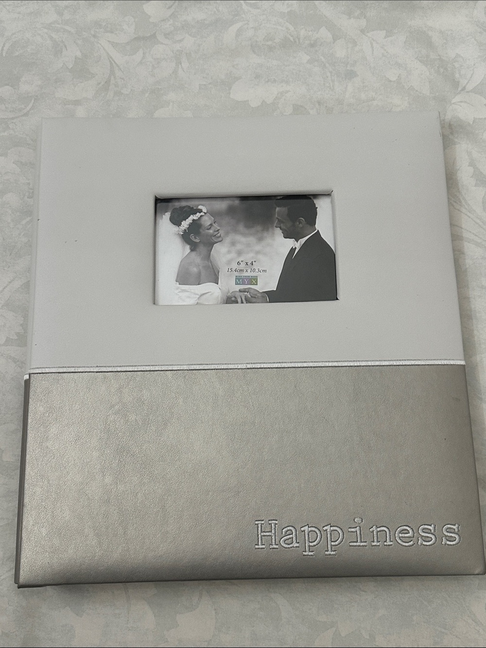 Happiness Silver and White Photo Album